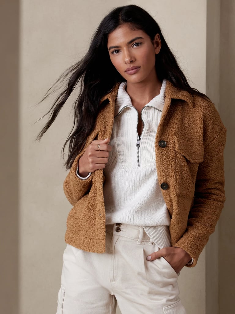 A Cozy Jacket: Banana Republic Factory Sherpa Trucker Jacket