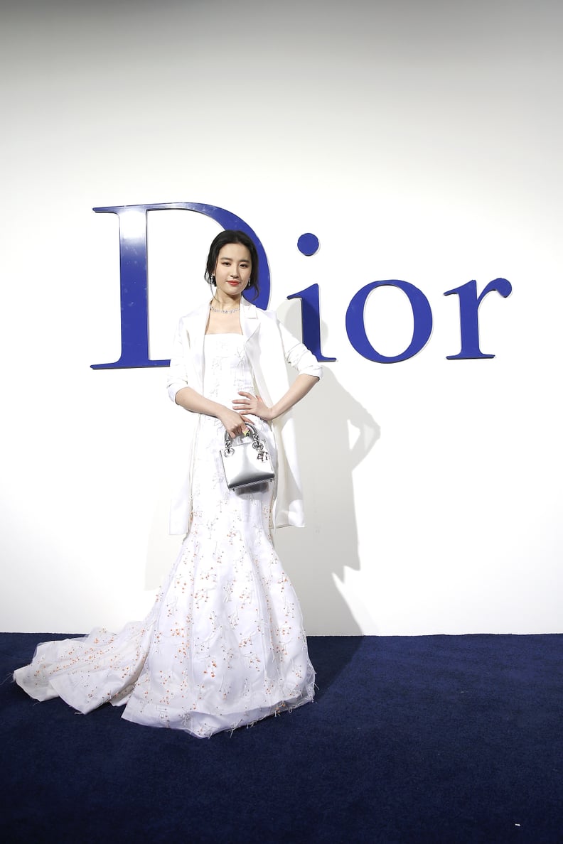 Wearing a White Dior Gown With a Matching Blazer