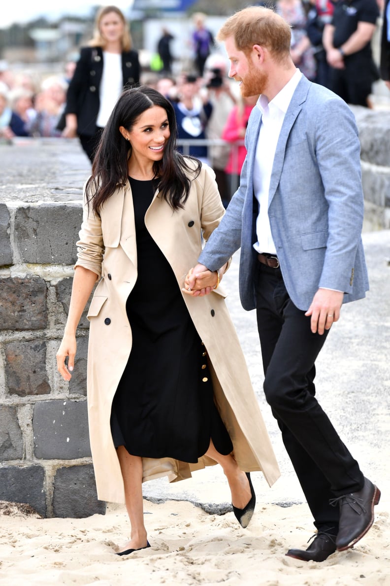 Meghan Wore a Club Monaco Dress Under a Martin Grant Trench