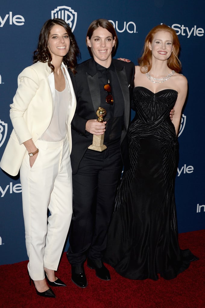 Jessica Chastain posed with producer Megan Ellison and her date at the InStyle party.