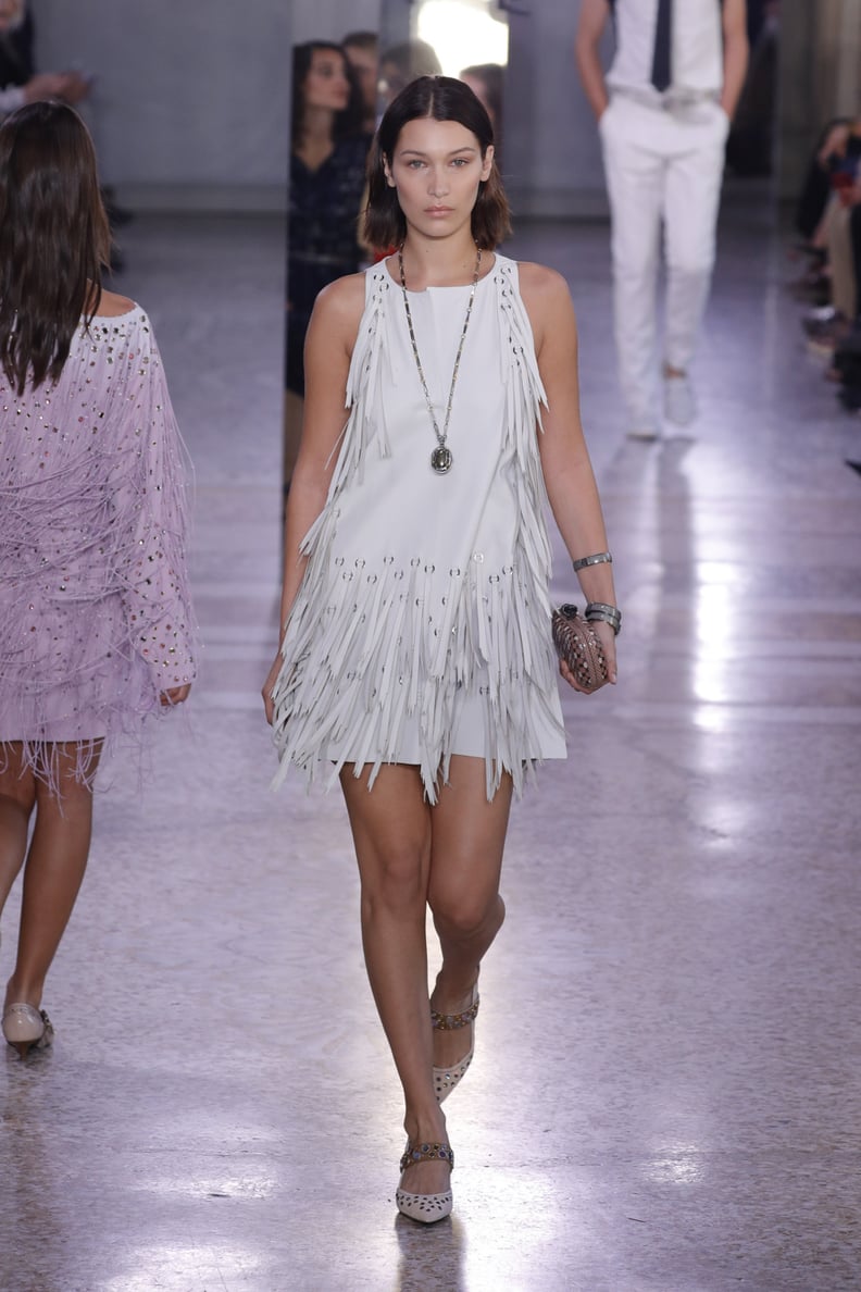 She Wore This Fringed Mini at the Bottega Veneta Show