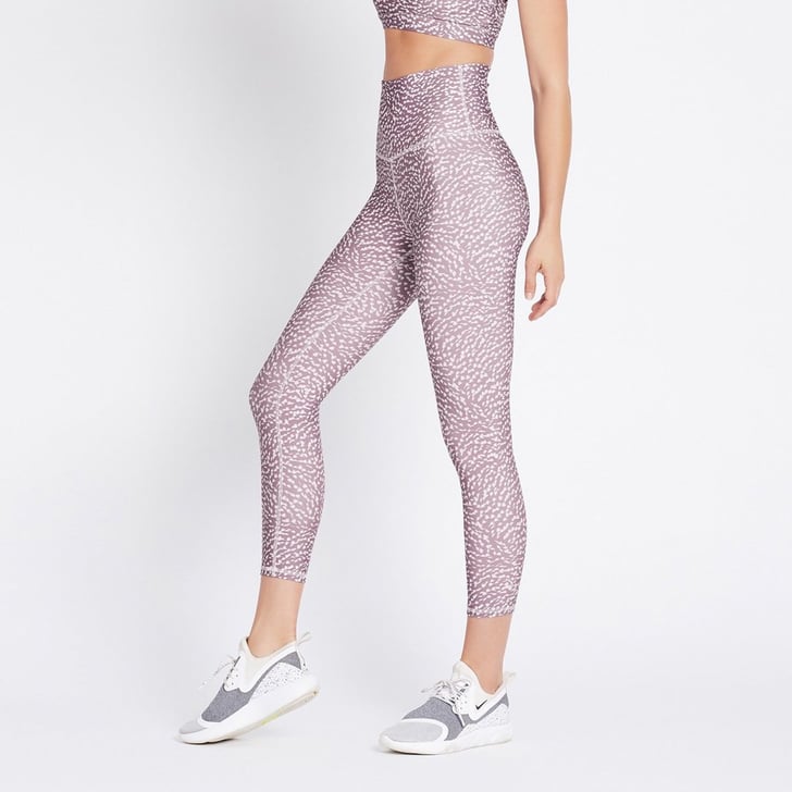 Womens Grey Seamless Fitness Leggings And Top Gym Set Activewear –