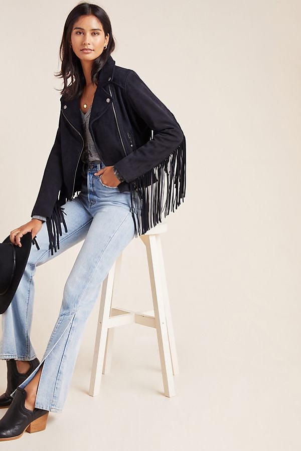 Frye Fringed Suede Biker Jacket