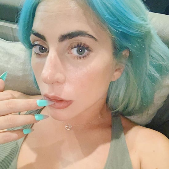 Lady Gaga Gets Blue Gradient Nail Art Ahead of the VMAs