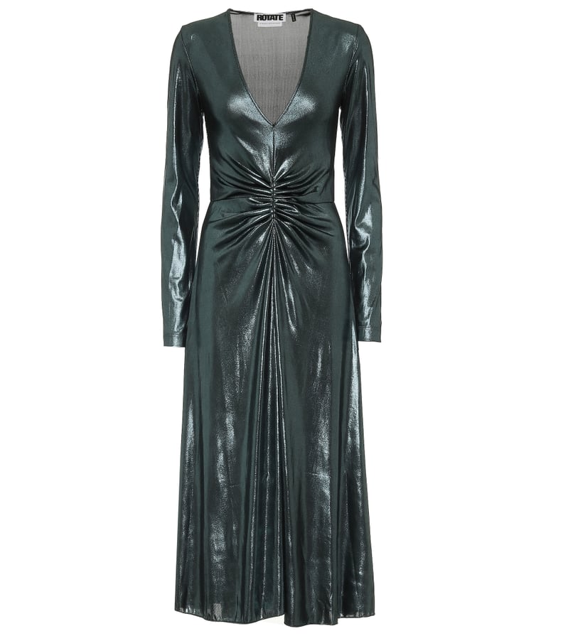 Rotate Birger Christensen Metallic Stretch Midi Dress