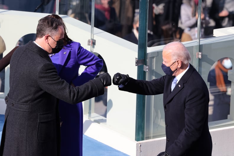 Doug Emhoff and Joe Biden Exchanging Some Bumps