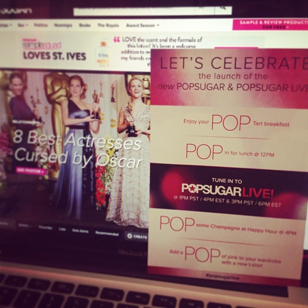 Excited about the launch of the new POPSUGAR and POPSUGAR Live.
