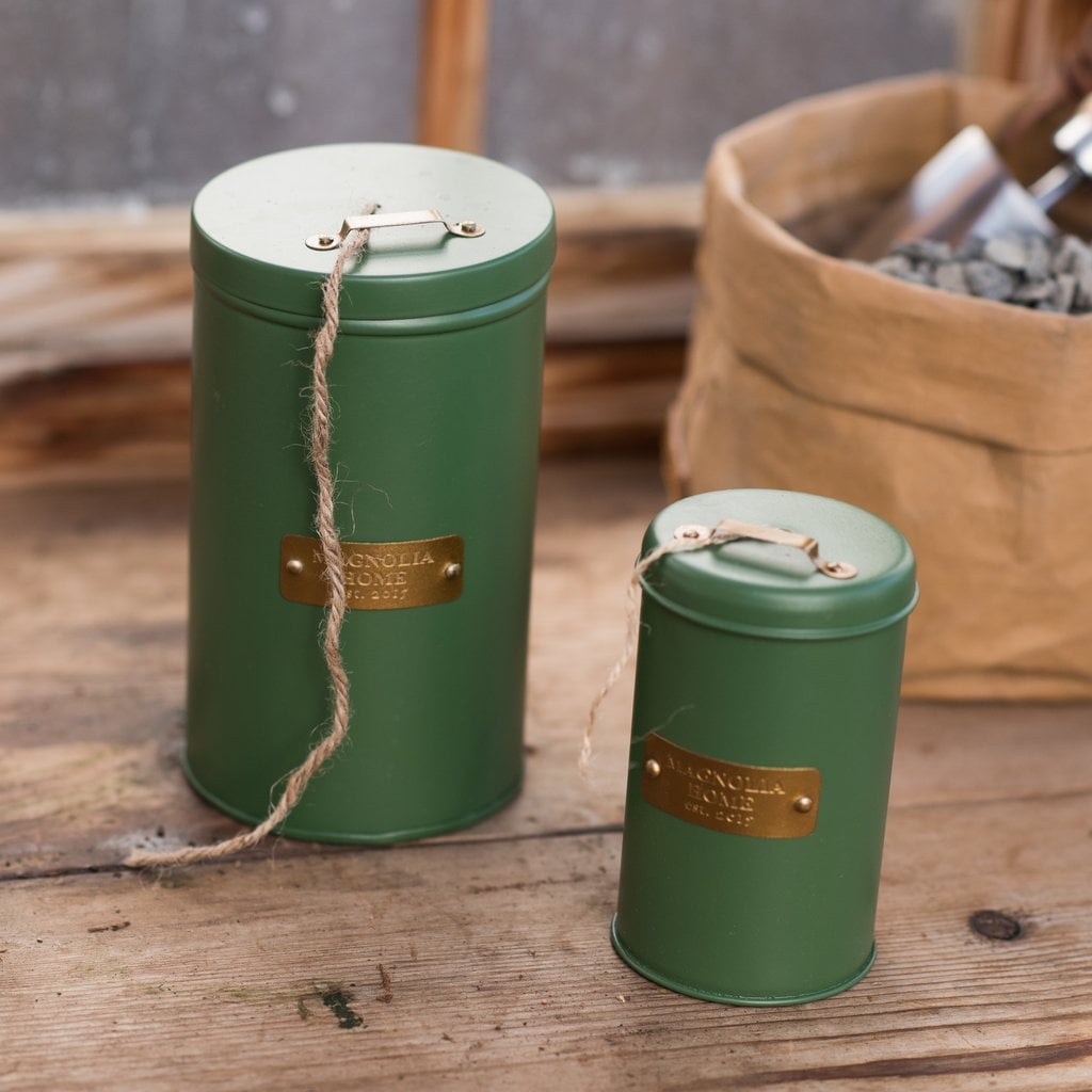 Magnolia Metal Canister With Jute String