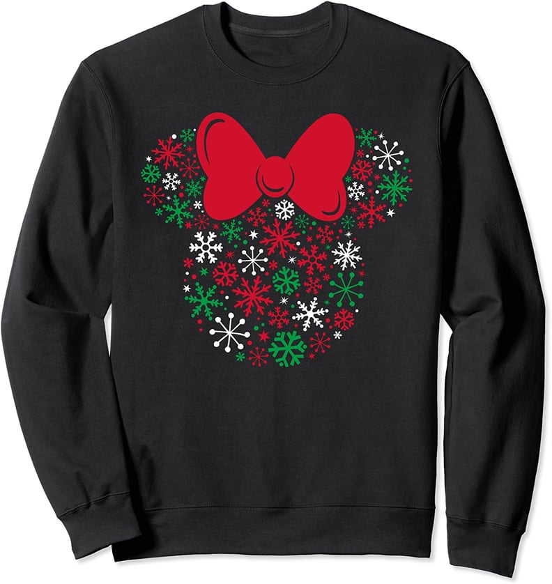 For a Minnie Fan: Disney Minnie Mouse Icon Holiday Snowflakes Sweatshirt