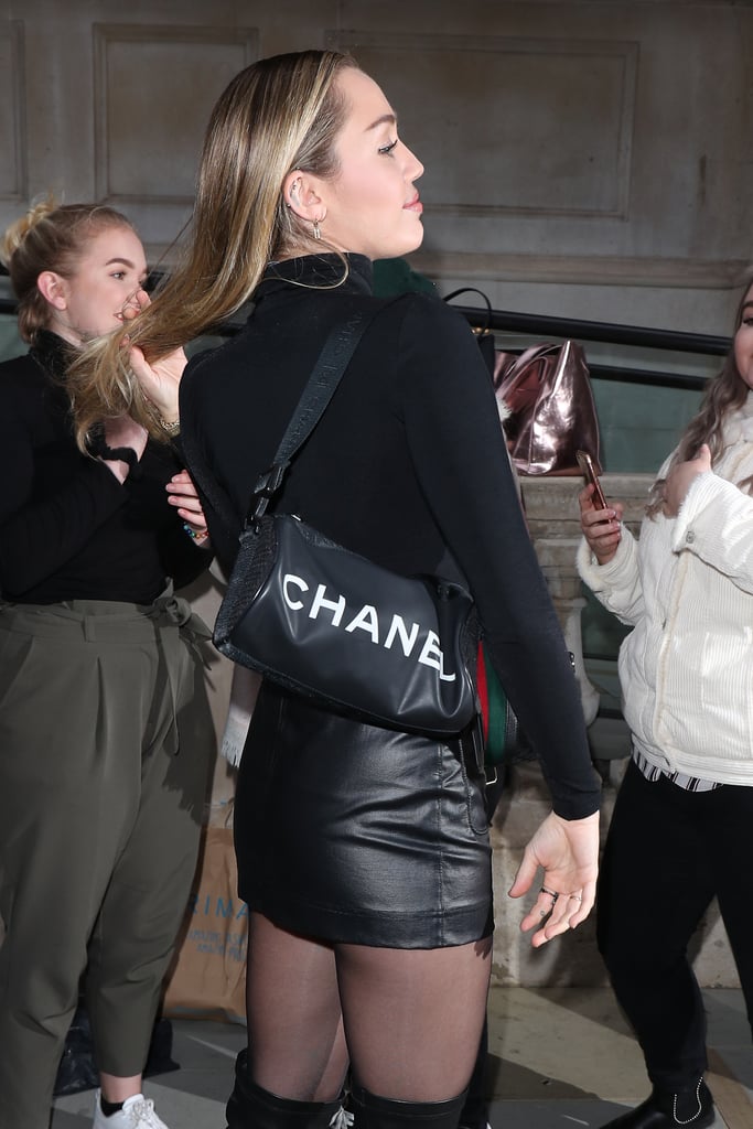 Miley Cyrus Leather Skirt in London 2018 Miley Cyrus Leather Skirt in London 2018