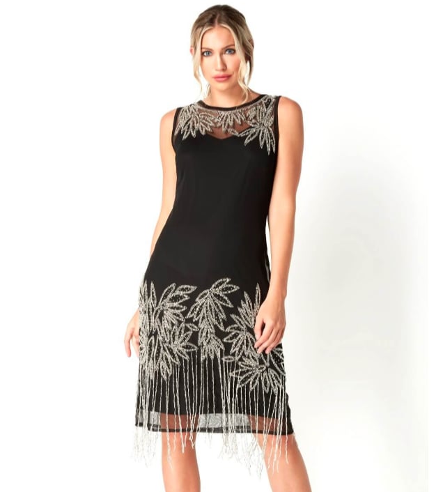 Roman Originals Black Embellished Flapper Dress