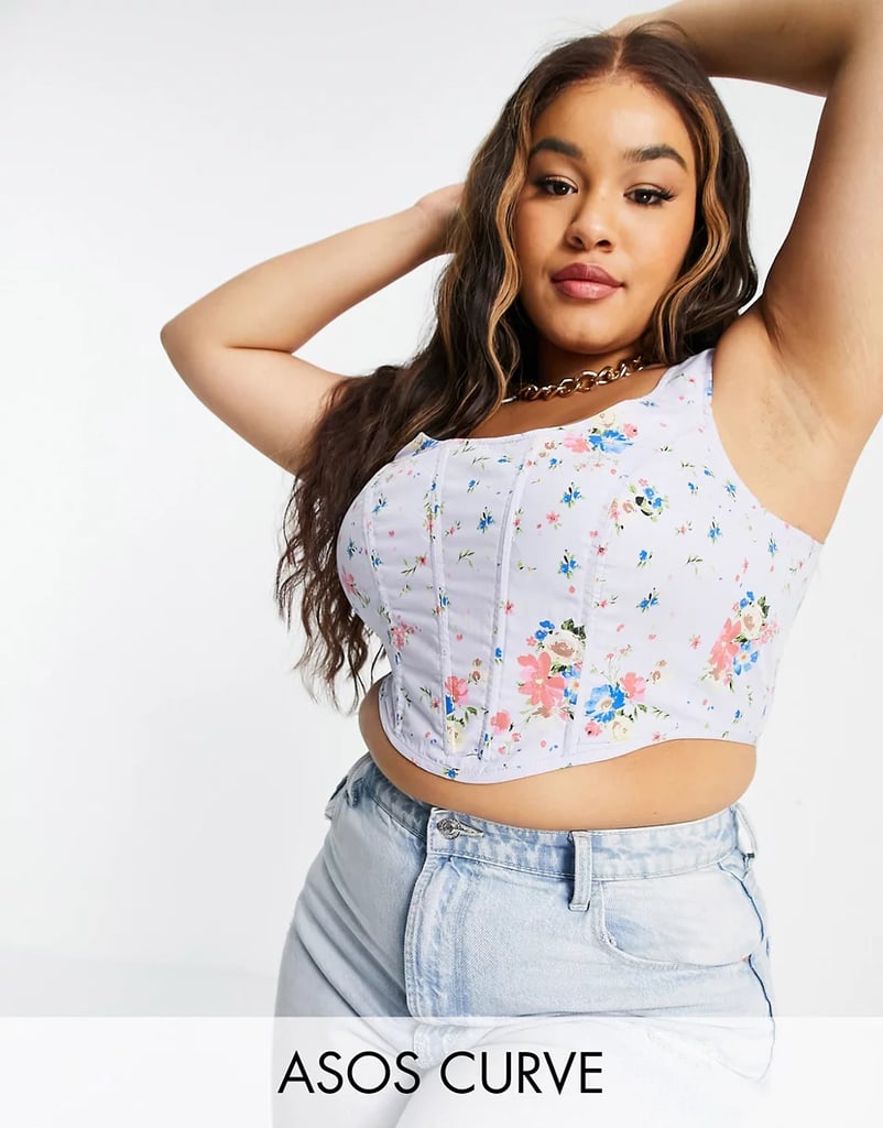 ASOS Curve Corset Top in Floral Print