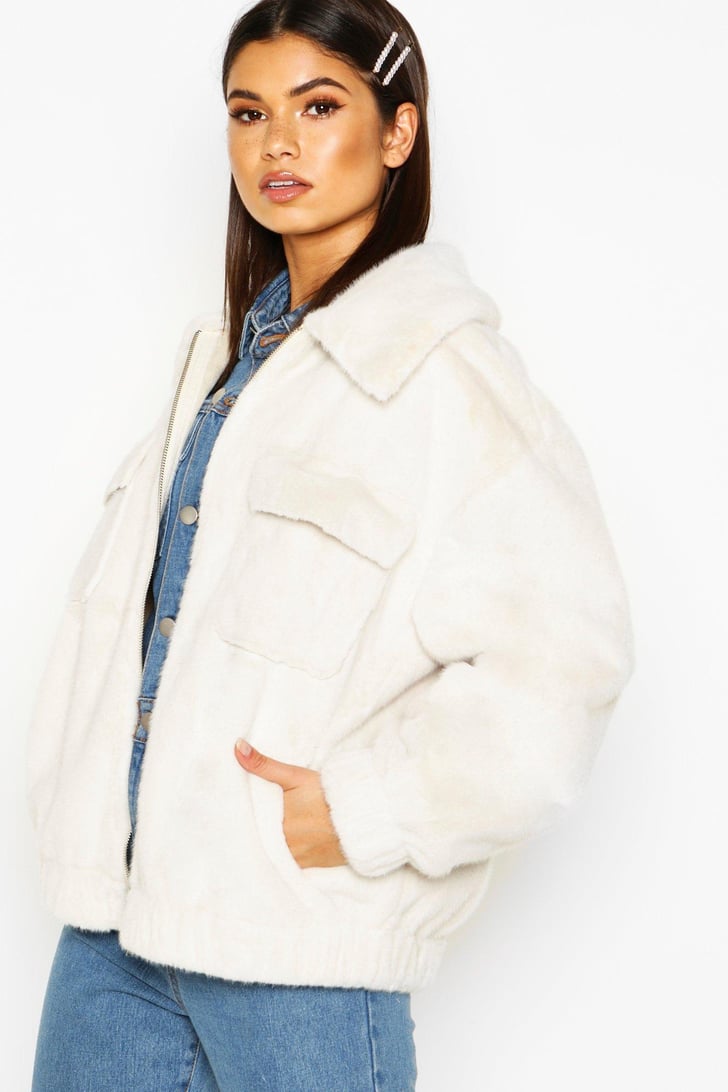 Faux Suede Lined Faux Fur Trucker | Best Boohoo Clothes For Women 2020 ...