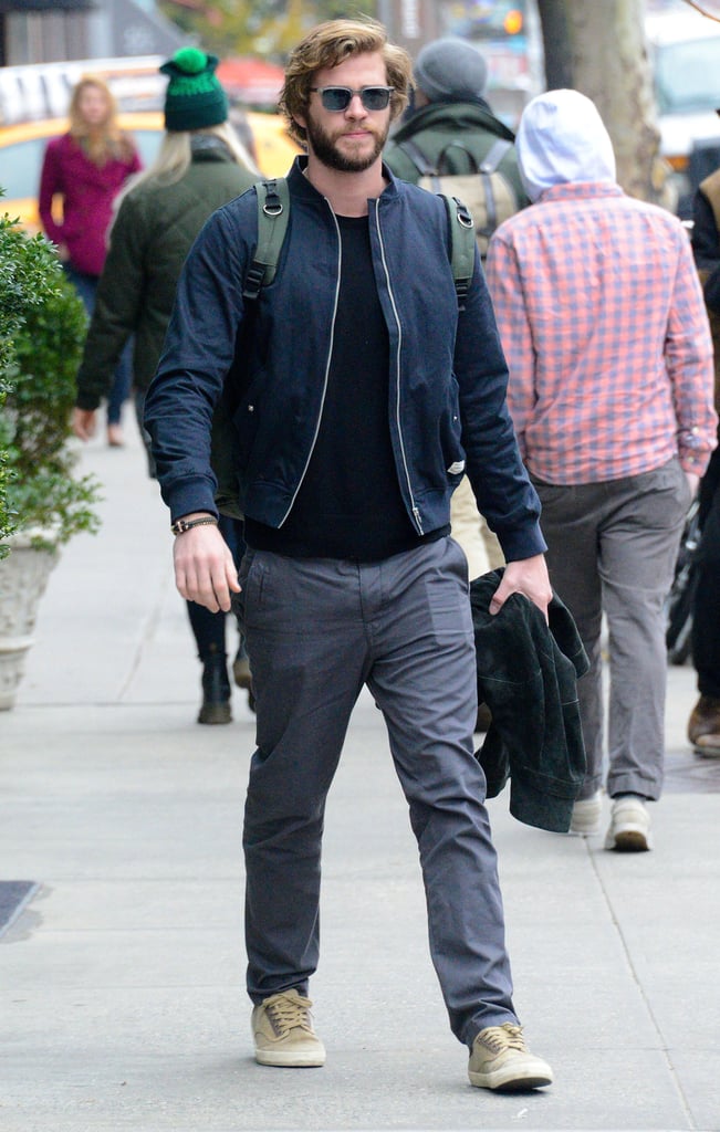 Liam Hemsworth perfected the rugged look in NYC on Sunday. | Celebrity ...