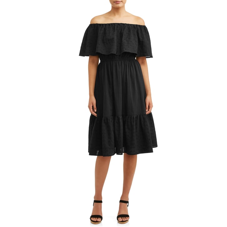 sofia jeans  sofia vergara eyelet embroidered   shoulder midi