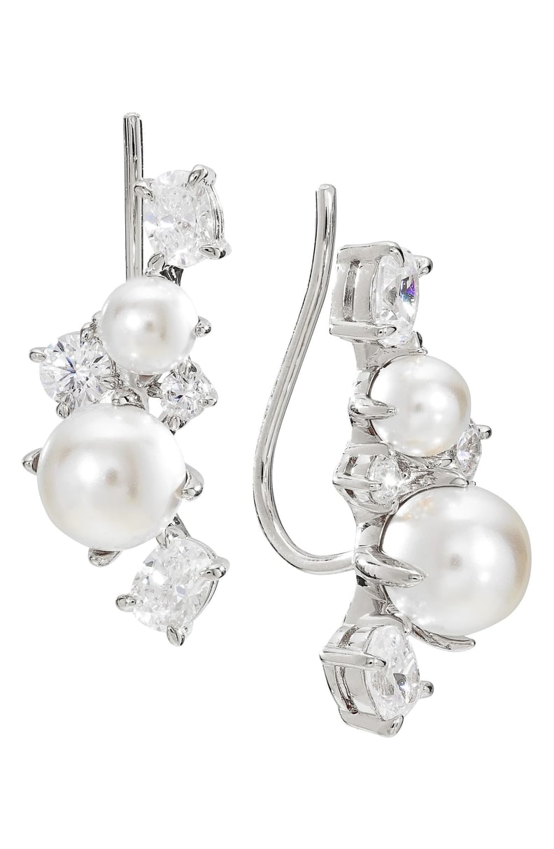 Nadri Emilia Imitation Pearl Cluster Ear Climbers