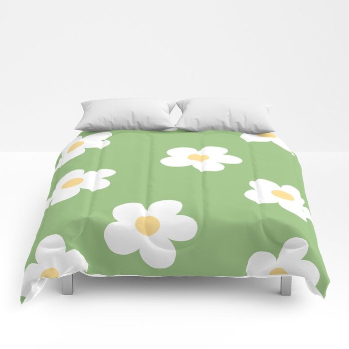 Retro '60s Flower-Power Print Comforter