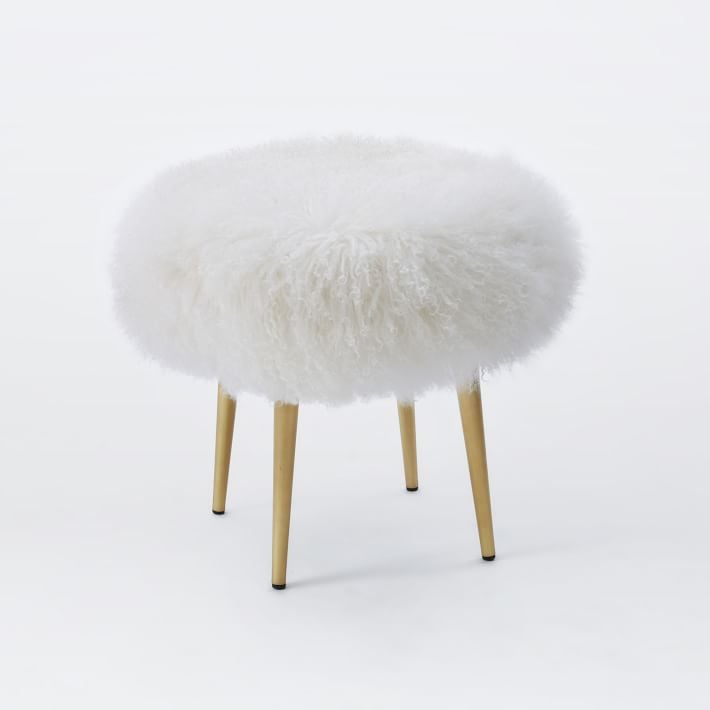 West Elm Mongolian Lamb Stool