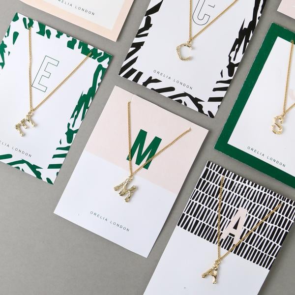 Orelia London Gold Plated Bamboo Initial Necklace