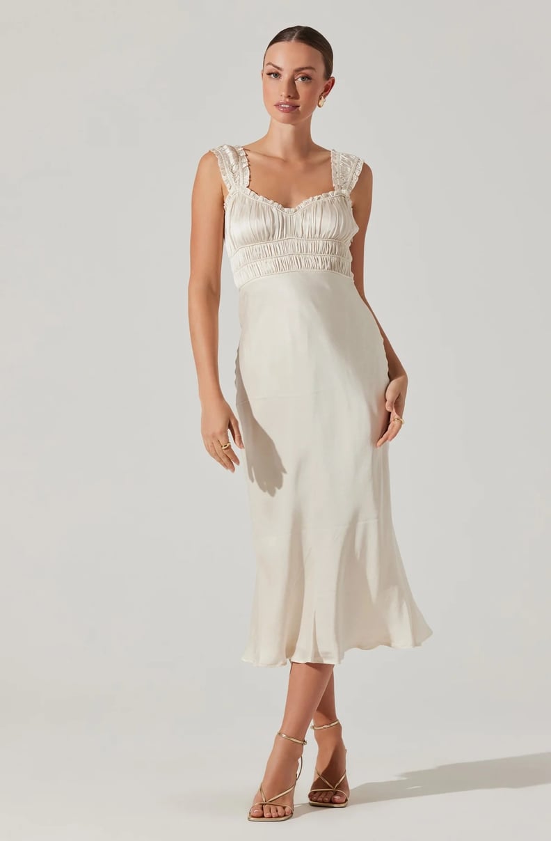 White Bridal Shower Midi Dress