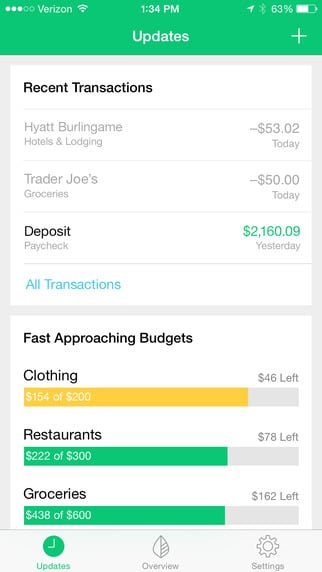 It's easy to monitor your spending.