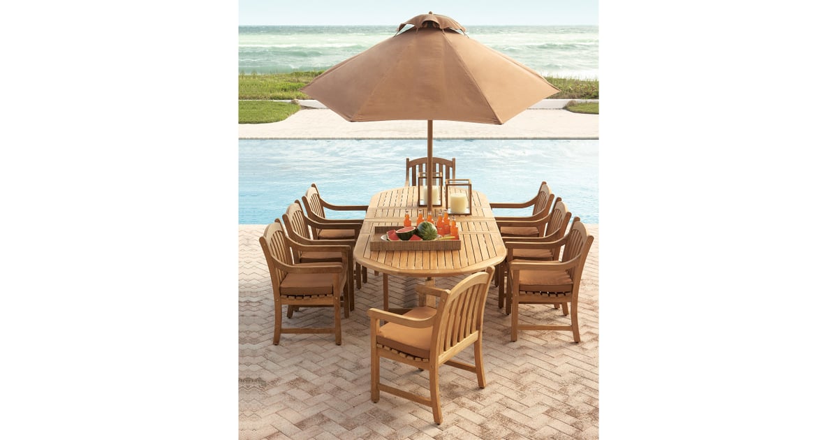 Furniture Bristol Outdoor Teak 9Piece Dining Set Best Memorial Day