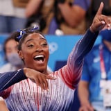 Simone Biles Is “Beaching Until Further Notice” in a Blue Bikini, and We’d Like to Copy This Energy