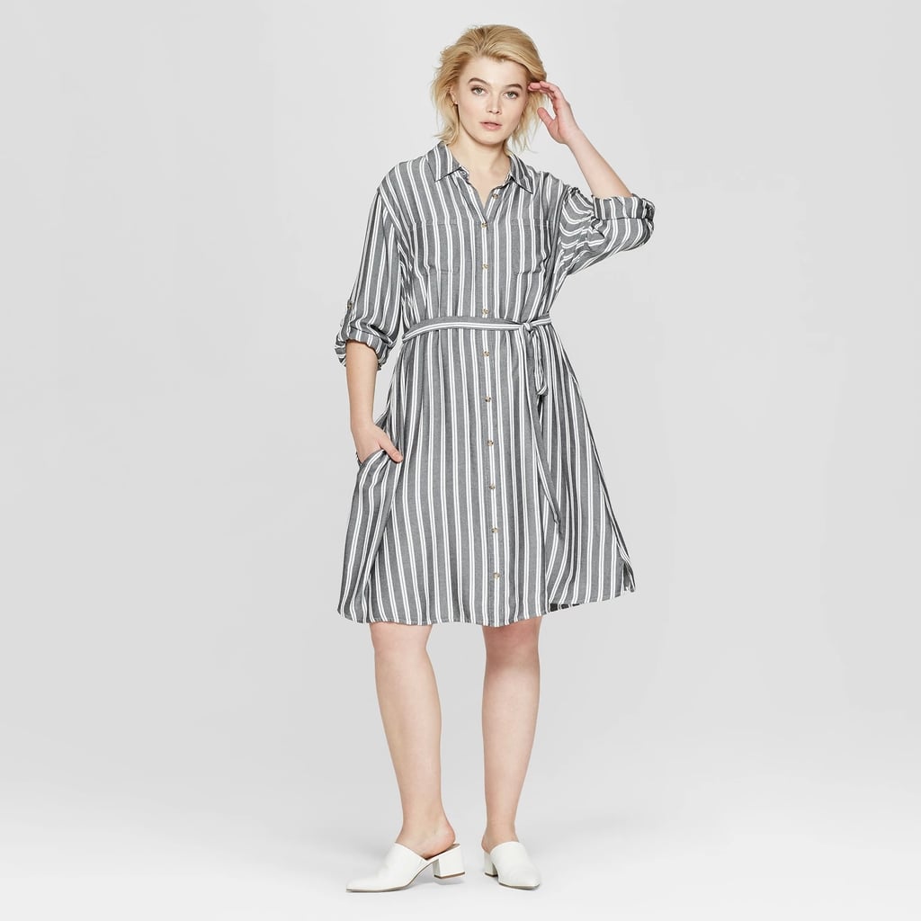 Striped Long Sleeve Shirtdress