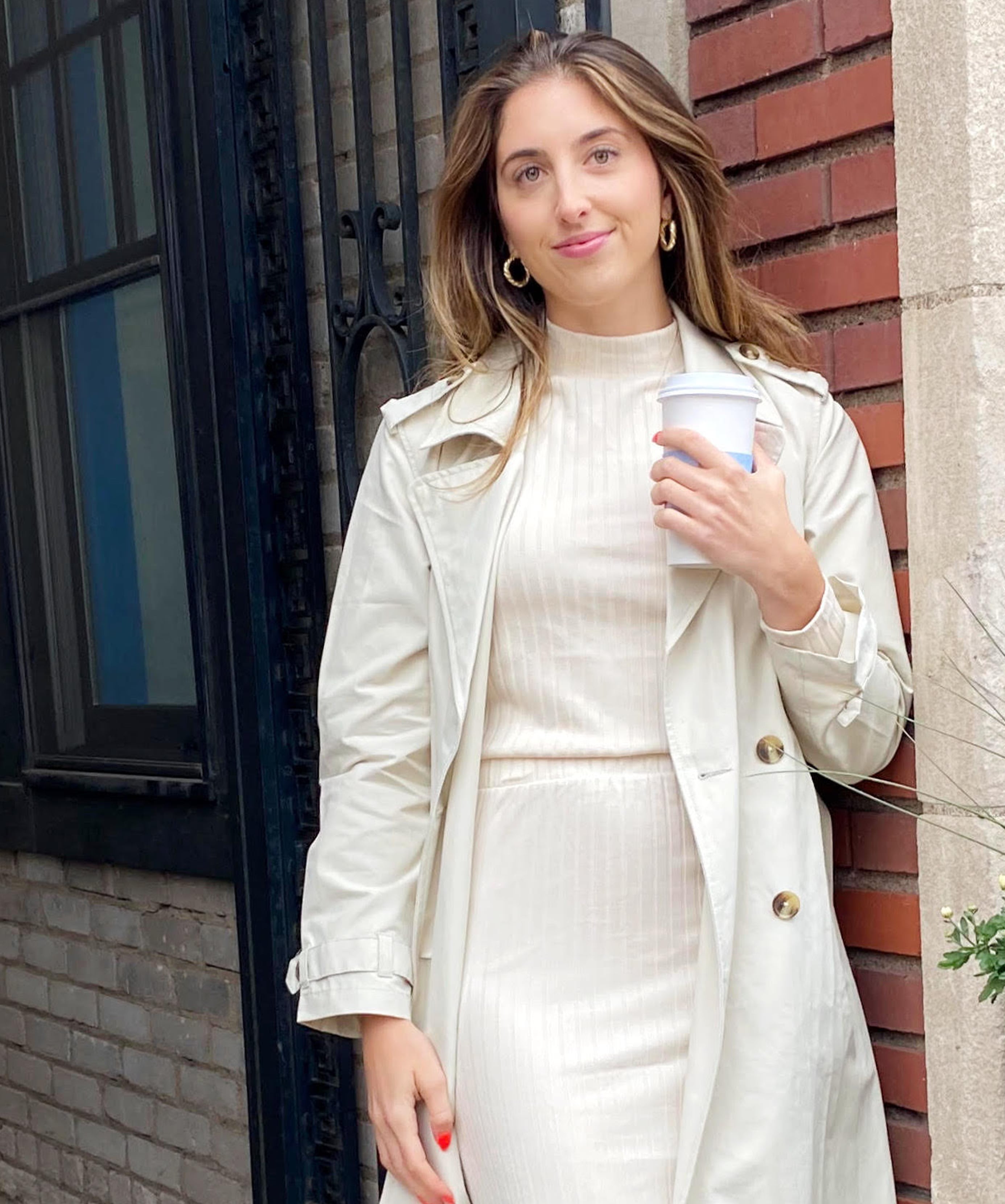 Old Navy Rib Knit Sweater and Midi Skirt I Editor Review POPSUGAR Fashion