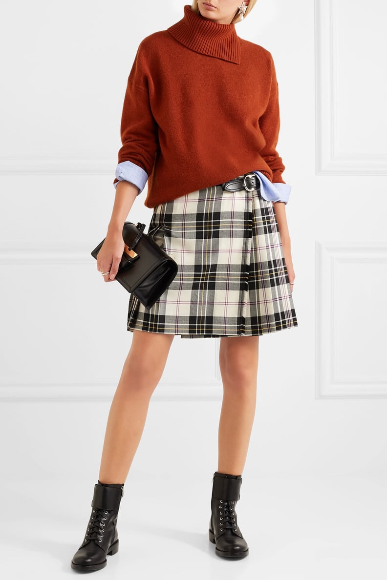 Miu Miu Leather-Trimmed Mini Skirt