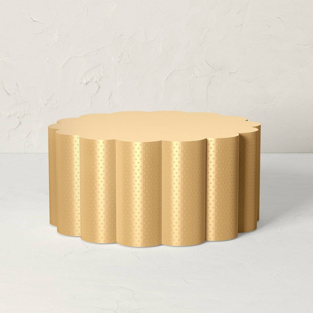 A Statement Coffee Table: Opalhouse x Jungalow Metal Scalloped Coffee Table Brass Finish