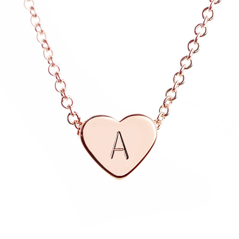 A Personal Piece: MignonandMignon Rose Gold Initial Heart Necklace