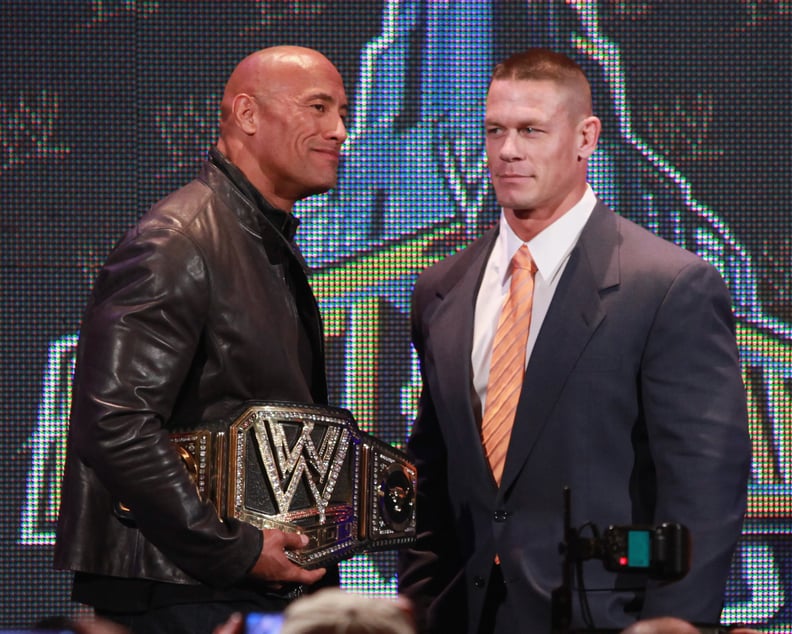 NEW YORK, NY - APRIL 04:  The Rock and John Cena attend the WrestleMania 29 Press Conference at Radio City Music Hall on April 4, 2013 in New York City.  (Photo by Taylor Hill/Getty Images)