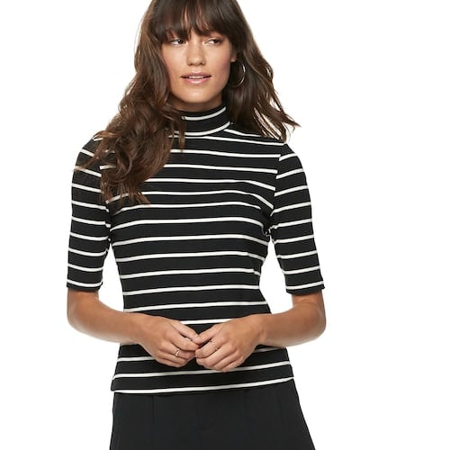 POPSUGAR Elbow Sleeve Mockneck Top