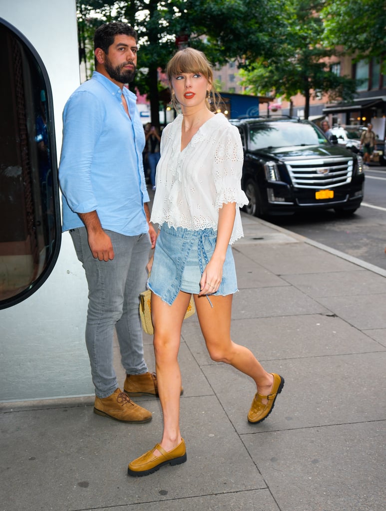 Taylor Swift Wearing a Free People Denim Skort in NYC