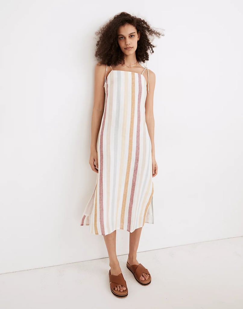 For an Eye-Catching Look: Madewell x LAUDE the Label Organic Linen Jane Midi Dress