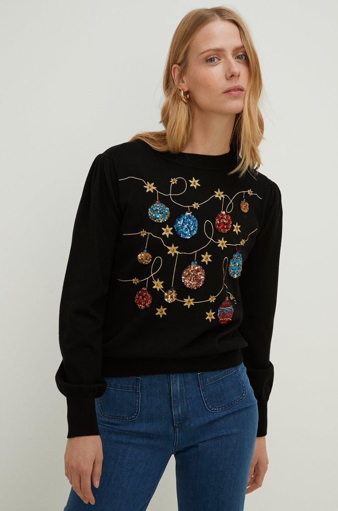 Classy Christmas Jumpers: Oasis Embellished Bauble Christmas Jumper