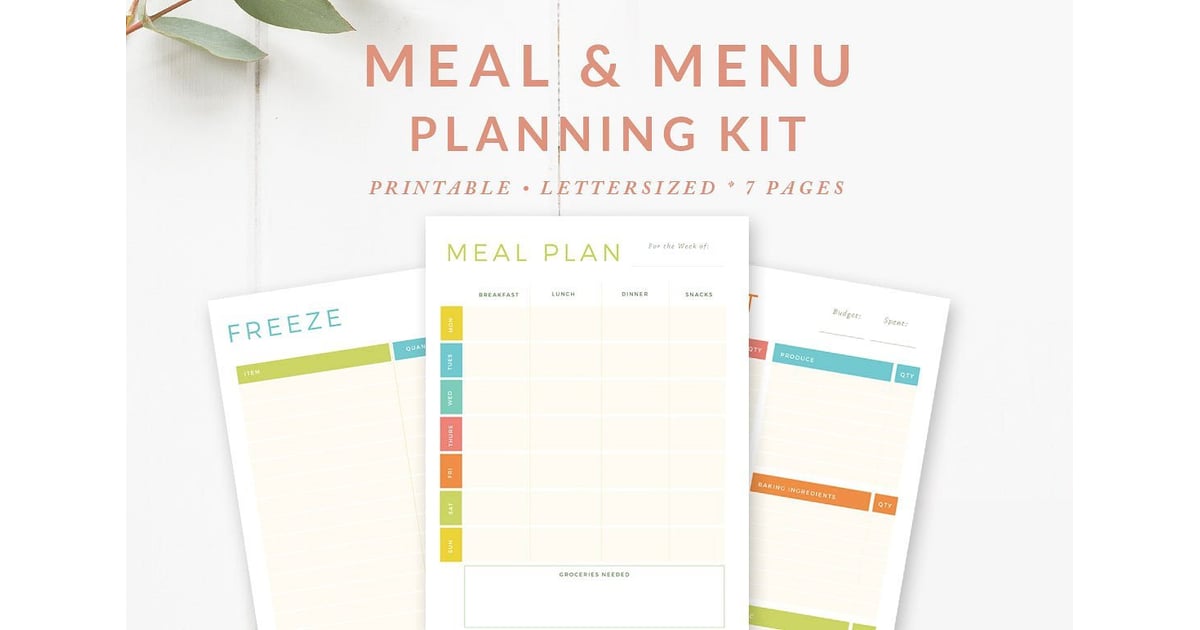 Meal and Menu Planning Kit (7) Printable MealPlanning Sheets