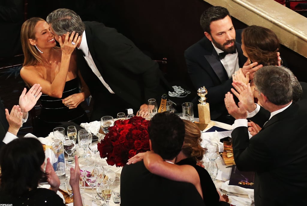 Stacy Keibler and Clooney showed affection and Ben Affleck
