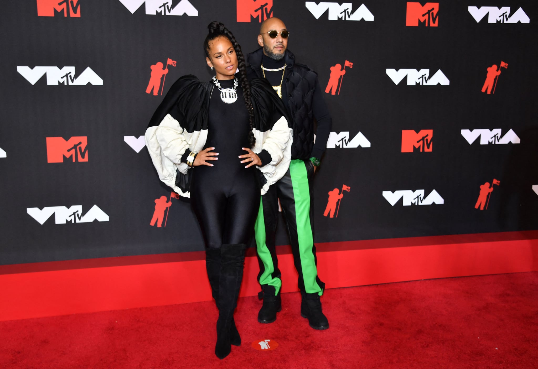 Alicia Keys and Swizz Beatz at the 2021 MTV VMAs
