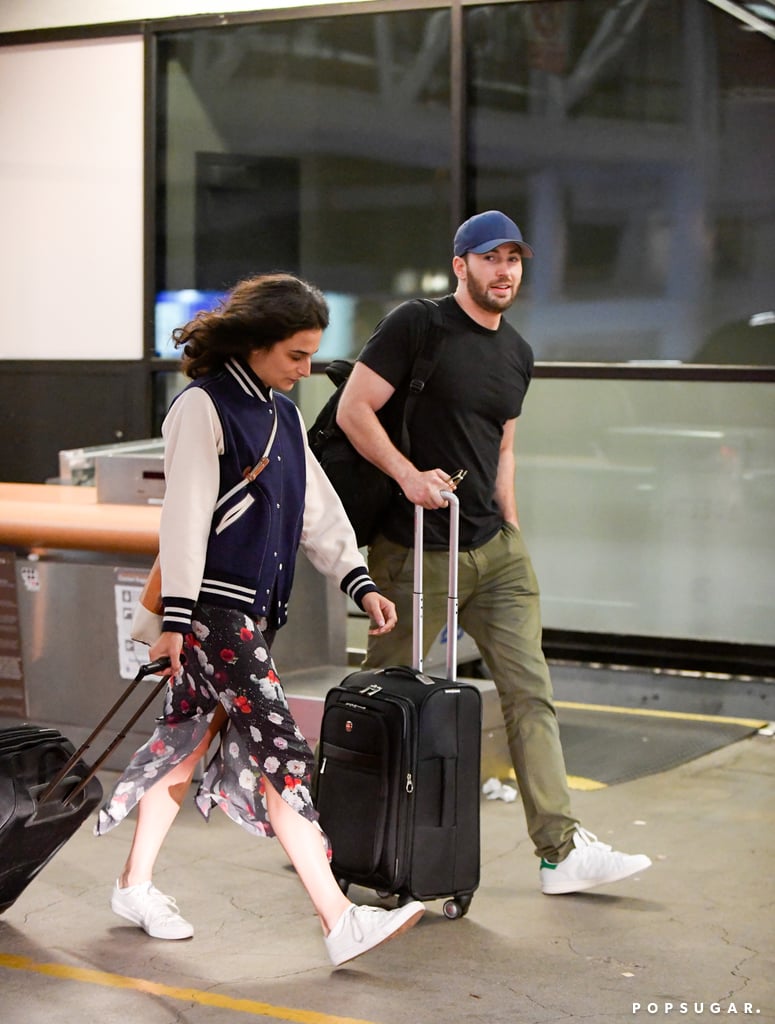 Chris Evans and Jenny Slate at LAX July 2016