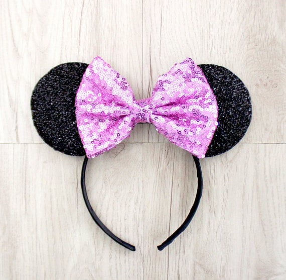 Pink Sequin Bow Ears