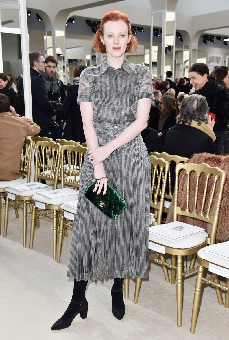 Karen Elson Attended With Her Velvet Green Clutch