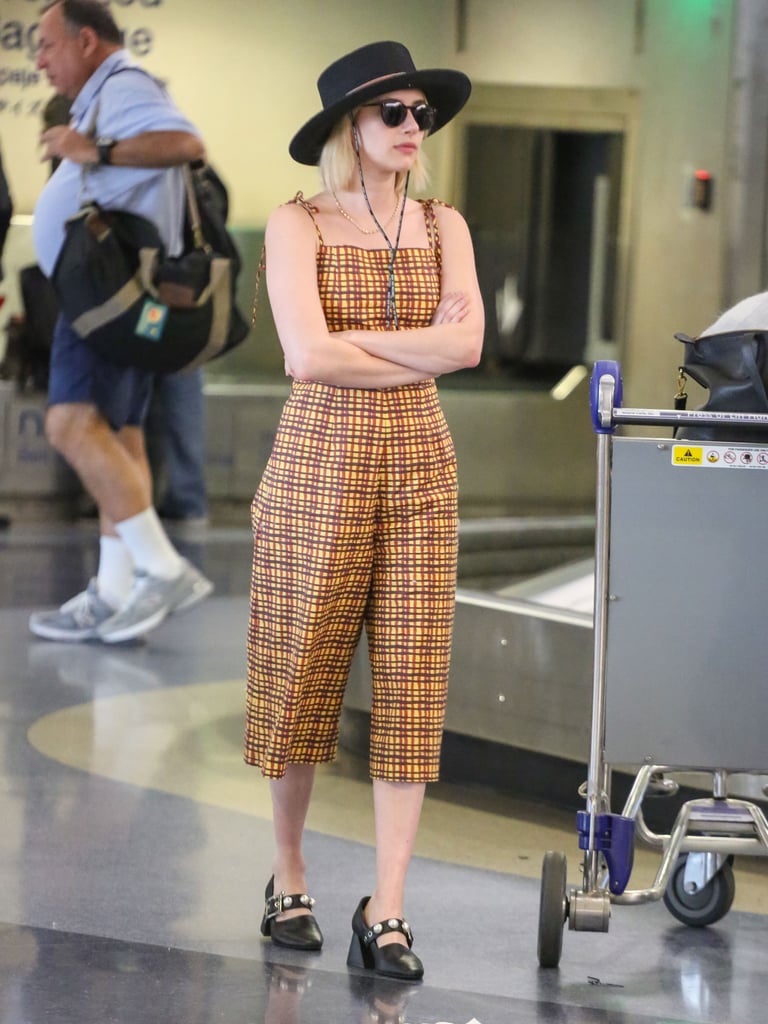 Emma Roberts Black Pearl Pumps In Airport Popsugar Fashion Photo 4