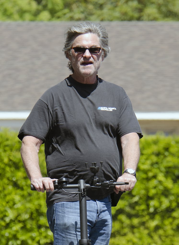 Kurt Russell Riding a Scooter in LA March 2017