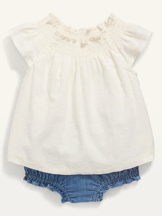 Old Navy Short-Sleeve Swiss Dot Top and Bloomers Set