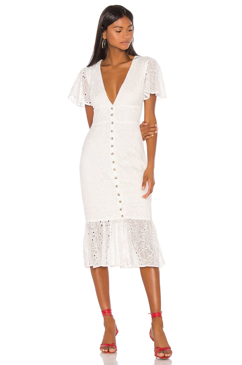Song of Style Mylan Midi Dress in White from Revolve.com