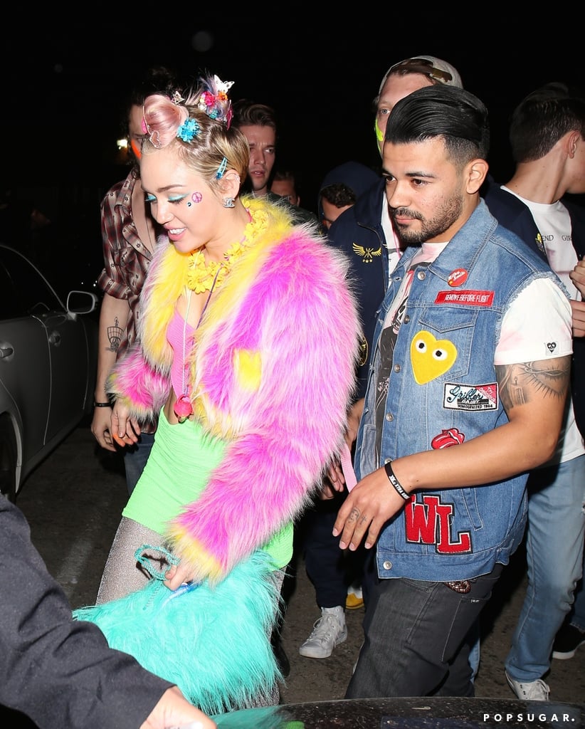 Miley was all smiles before the bash.