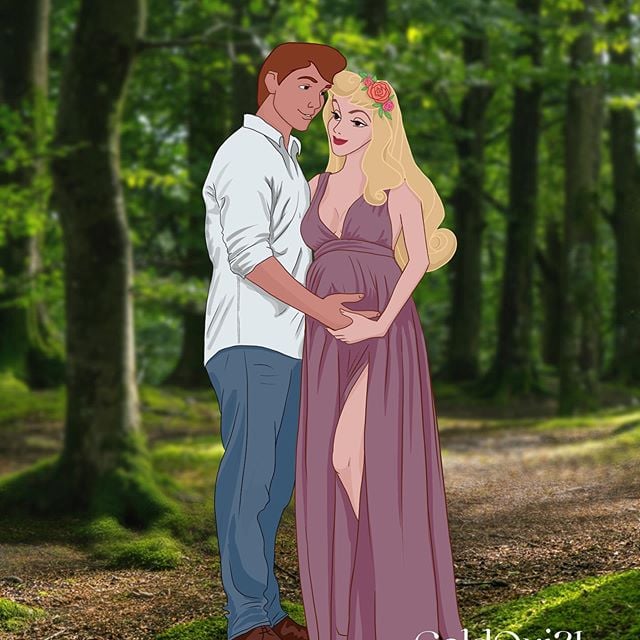 Pregnant Aurora and Prince Philip