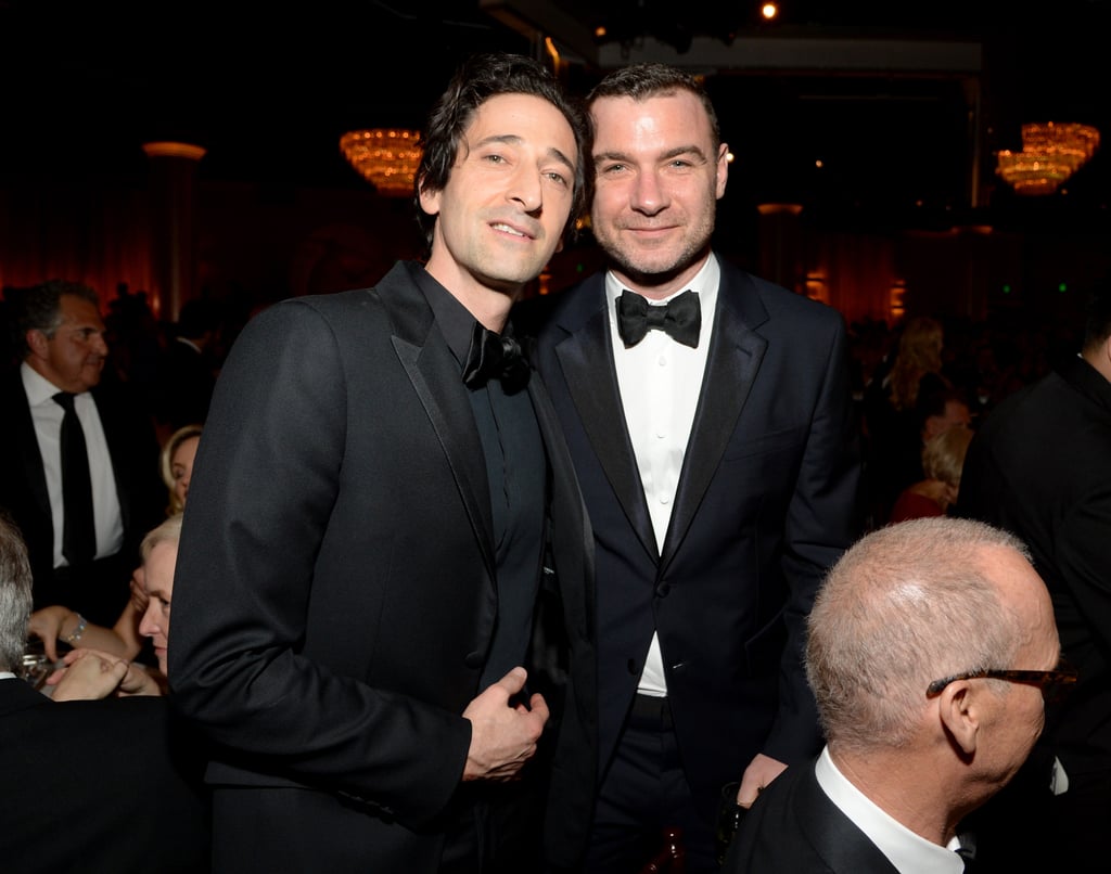 Adrien Brody and Liev Schreiber met up inside the show.